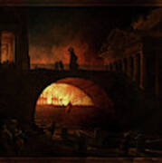 The Fire Of Rome By Hubert Robert Poster