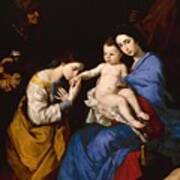 The Holy Family With Saints Anne And Catherine Of Alexandria. Jusepe De Ribera . Poster