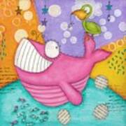 The Joyful Pink Whale Poster