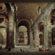 The Nave Of St Peter's Basilica In The Vatican C1735 By Giovanni Paolo Pannini Poster