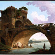 The Ponte Salario By Hubert Robert Poster