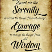 The Serenity Prayer - Antique Parchment Poster