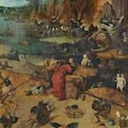 'the Temptations Of Saint Anthony'. 1550 - 1560. Oil On Oak Panel. Poster