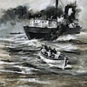The Tramp Steamer Hms Farnborough Was Sunk By A German U Boat Poster