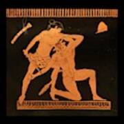 Theseus And Minotaur Storage Jar. Poster