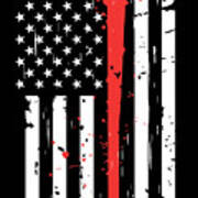 Thin Red Line Flag Poster