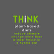 Think Plant-based Diet - Green And Gray Poster