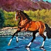 Thoroughbred Horse Oil Painting Poster