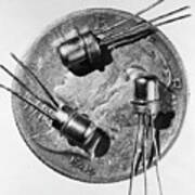 Three Transistors On A Dime Poster
