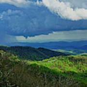 Thunder Mountain Overlook Distant Rain Poster