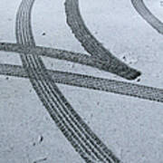 Tire Tracks In Snow, Winter Poster