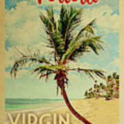 Tortola Virgin Islands Palm Tree Poster