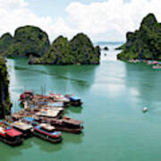 Tourist Boats, Halong Bay, Vietnam Poster