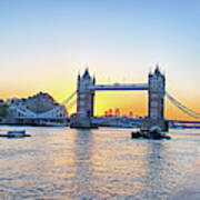 Tower Bridge At Sunset London Uk United Kingdom England Poster