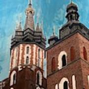 Towers Of St. Mary's Basilica, Krakow, Poland Poster