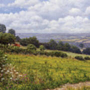 Tractor At Little Eaton Poster