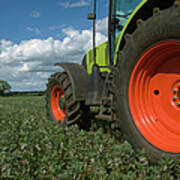 Tractor Driving Through Crops Poster