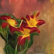 Trio Of Day Lilies Poster