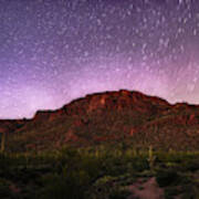 Tucson Mountains Star Trails Poster
