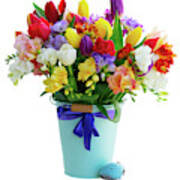 Tulips And Freesia Poster