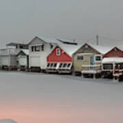 Twilight Boathouses Poster