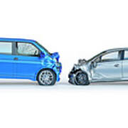 Two Cars Crashed In Accident Poster