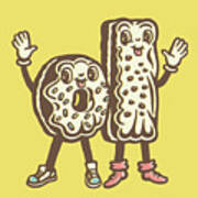 Two Frosted Donuts With Sprinkles Poster