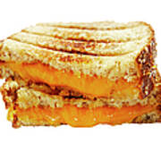 Two Halves Of Grilled Cheese Sandwich Poster