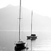 Two Sail Boats In Early Morning Poster