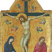 Ugolino Di Nerio -active In Siena, 1317-siena -?-, 1339 Or 1349 -?--. The Crucifixion With The Vi... Poster
