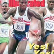 Usa Carl Lewis And Dennis Mitchell, 1992 Summer Olympics Sports Illustrated Cover Poster