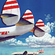Fly The Finest... Fly Twa Usa Vintage Travel Poster Poster