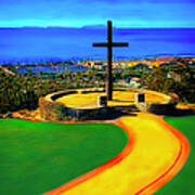 Ventura California Cross And Anacapa Island Poster