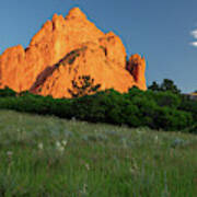 View Of Sandstone Rock Formations In Garden Of The Gods In Colorado Springs Usa Poster