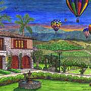 Vineyard Balloons Poster