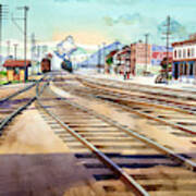 Vintage Color Columbia Rail Yards Poster