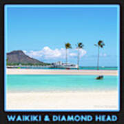 Waikiki And Diamond Head Gallery Button Poster