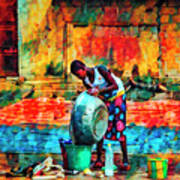 Wash Day African Art Poster