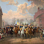 Washington Entering New York City 1783 Poster