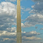 Washington Monument Cloud Break Poster
