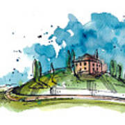 Watercolor Illustration Of A Tuscany Poster