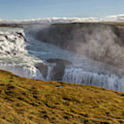 Waterfall Mist Of Iceland Poster