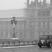 Westminster Bridge Snow Poster