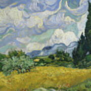 Wheat Field With Cypresses Poster
