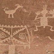 Whimsical Petroglyph Panel Poster