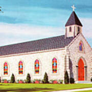White Church Building Poster