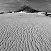 White Sands New Mexico Waves In Black And White Poster