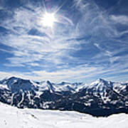 Wide Angle Photograph Of Snowy Mountains Poster