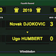 Wimbledon Scoreboard 2019 - Djokovic Fourth Round Poster