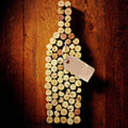 Wine Bottle In Corks Poster